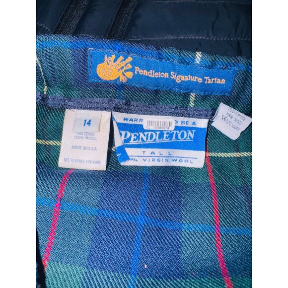 Pendleton Signature Tartan 100% Virgin Wool Pleated Plaid Midi Skirt Sustainable - Picture 10 of 10